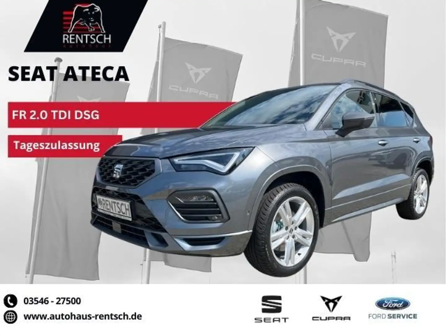 SEAT Ateca FR 2.0 TDI DSG *AHK*KAMERA*SHZ*LED*NAVI Gris - 1
