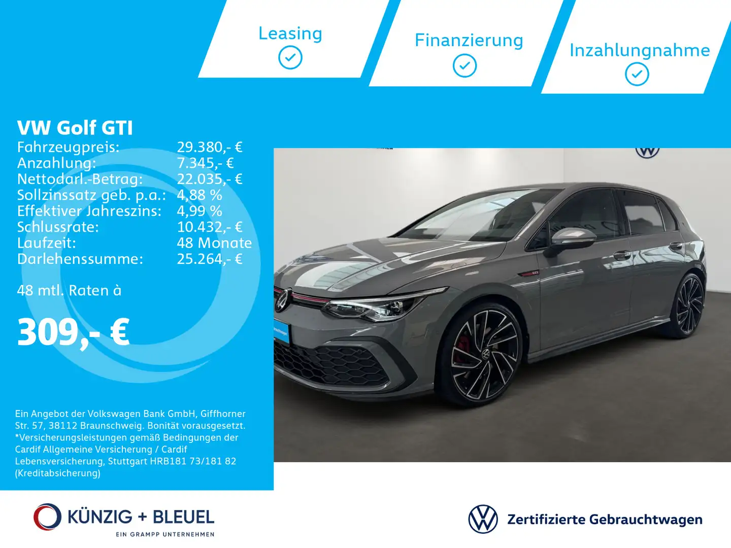 Volkswagen Golf GTI 2,0 TSI DSG*Nav*DCC*Kam*Harman Grey - 1