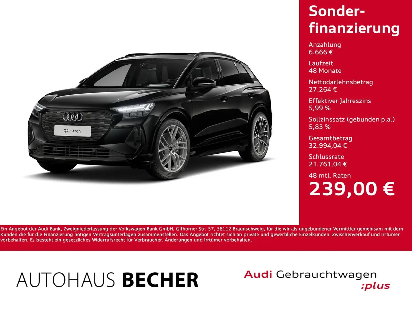 Audi Q4 e-tron 40 S line /Navi/Pano/Matrix/Rückfahrk Schwarz - 1
