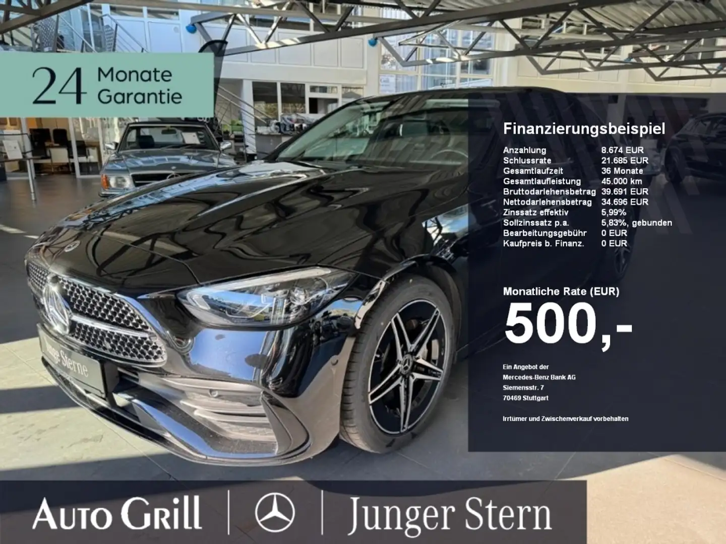 Mercedes-Benz C 220 d AMG Night Schiebe AHK Kamera Distronic Schwarz - 1