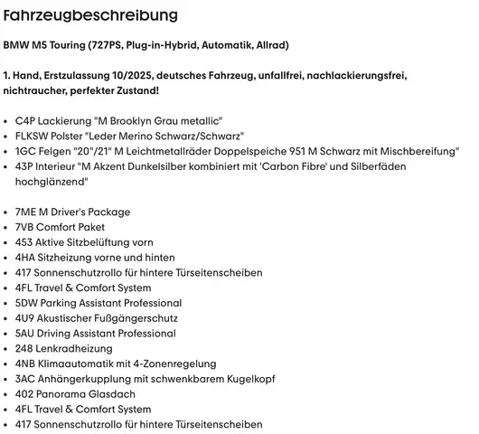 BMW M5 M5 Touring MDriverPackAHKPanB&W Ansicht 2