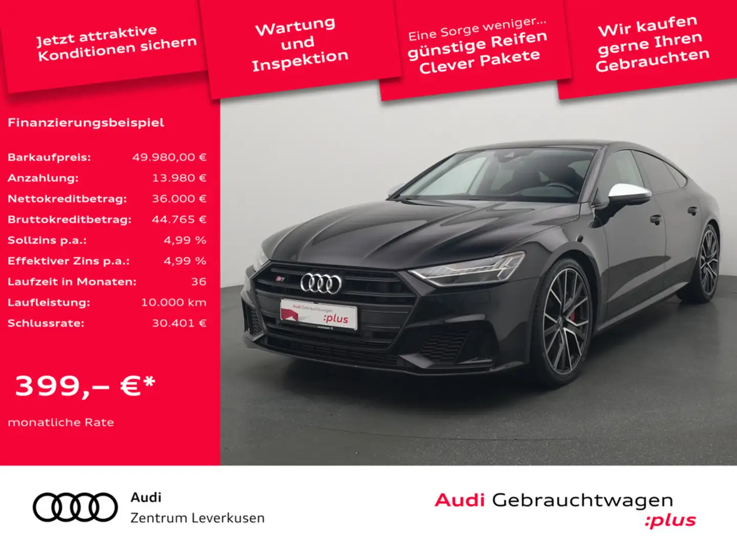 Audi S7 Sportback quattro NAVI VIRT KAM CARPLAY SHZ Siyah - 1