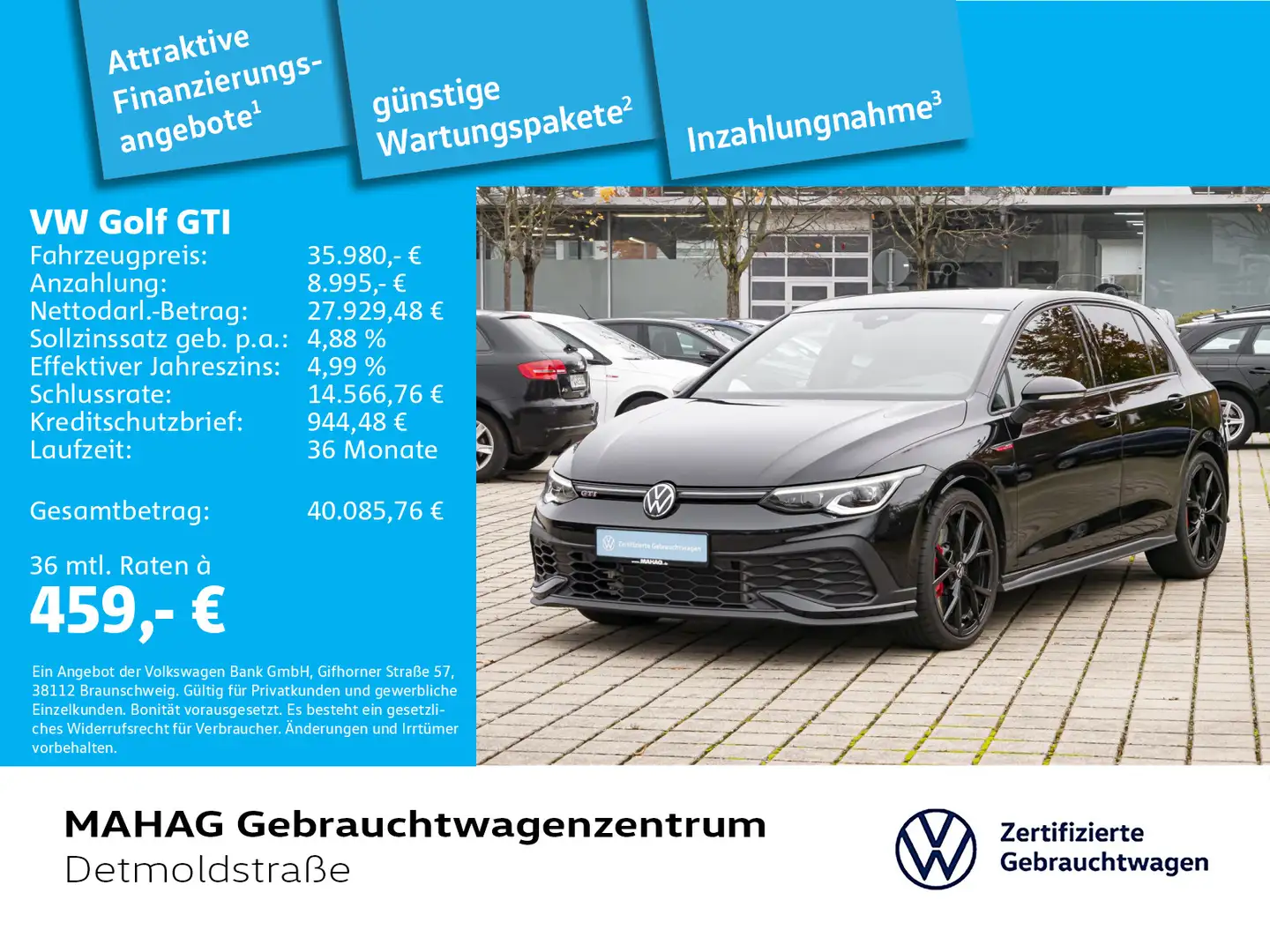 Volkswagen Golf GTI Golf VIII GTI Clubsport 2.0 TSI IQ.Light Navi Pa Schwarz - 1