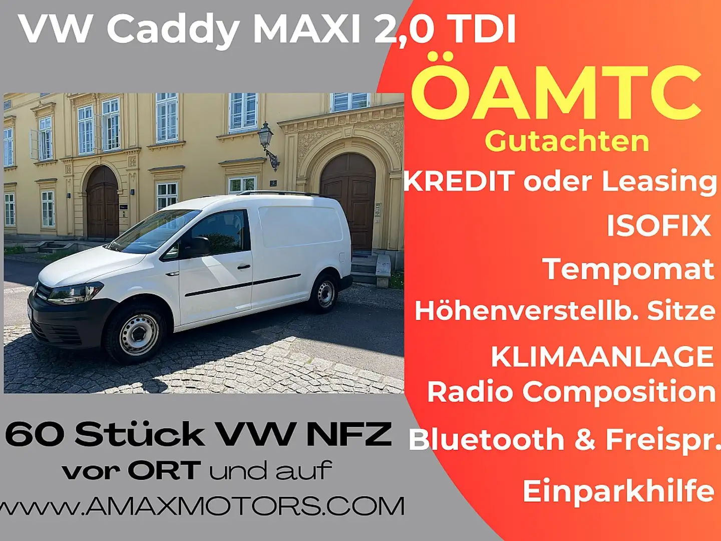 Volkswagen Caddy Caddy Maxi Kastenwagen AHK Klima Tempomat Fenst... Blanc - 1