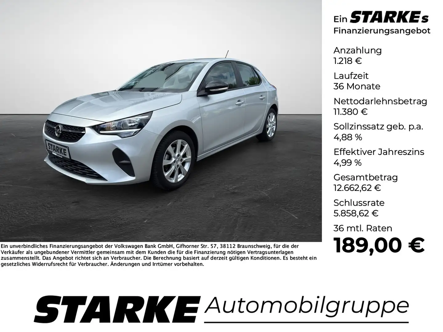 Opel Corsa 1.2 Edition Silber - 1