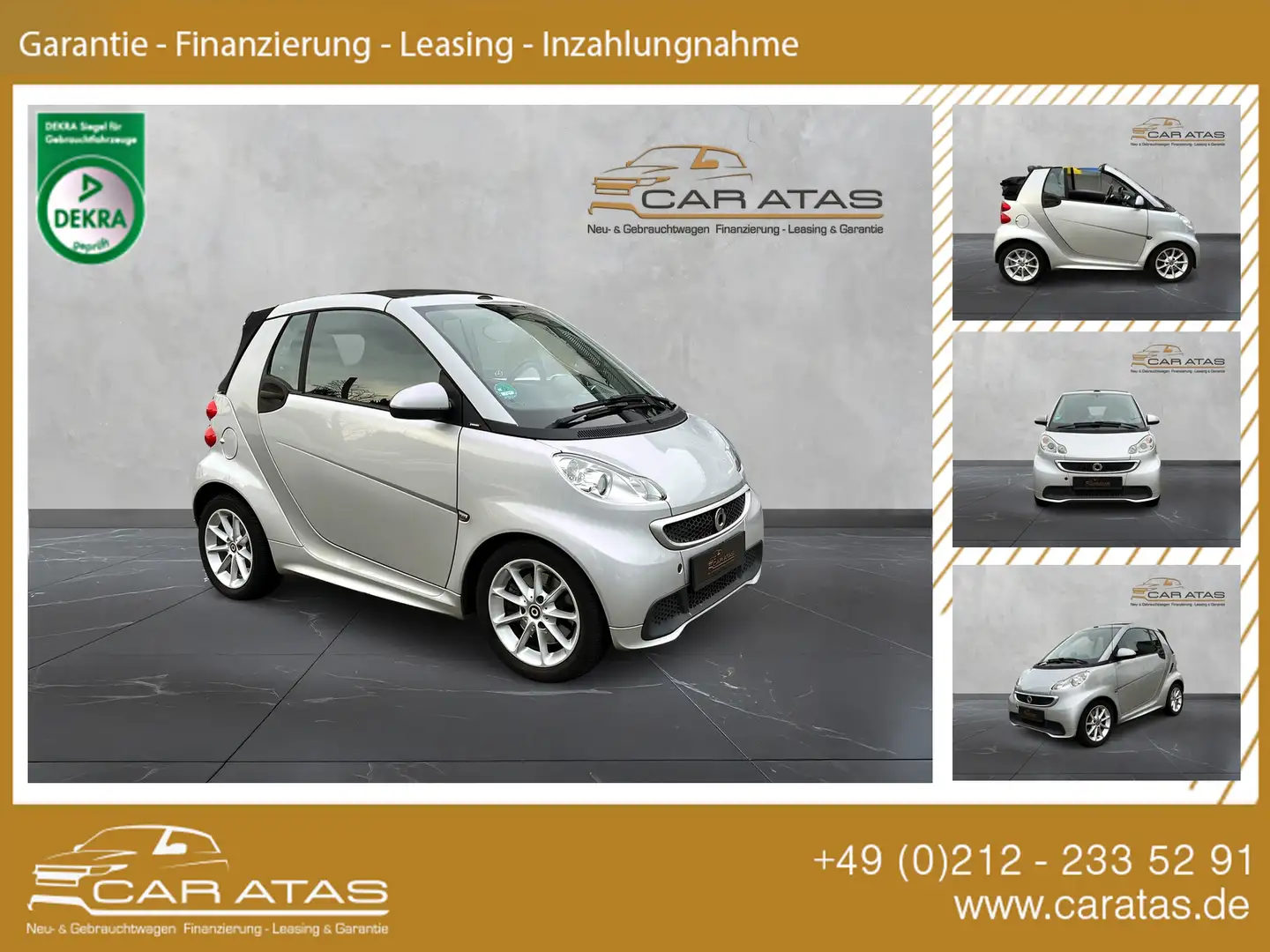 smart forTwo Cabrio MHd AUT. KLIMAAUT. SITZHEIZUNG Zilver - 1