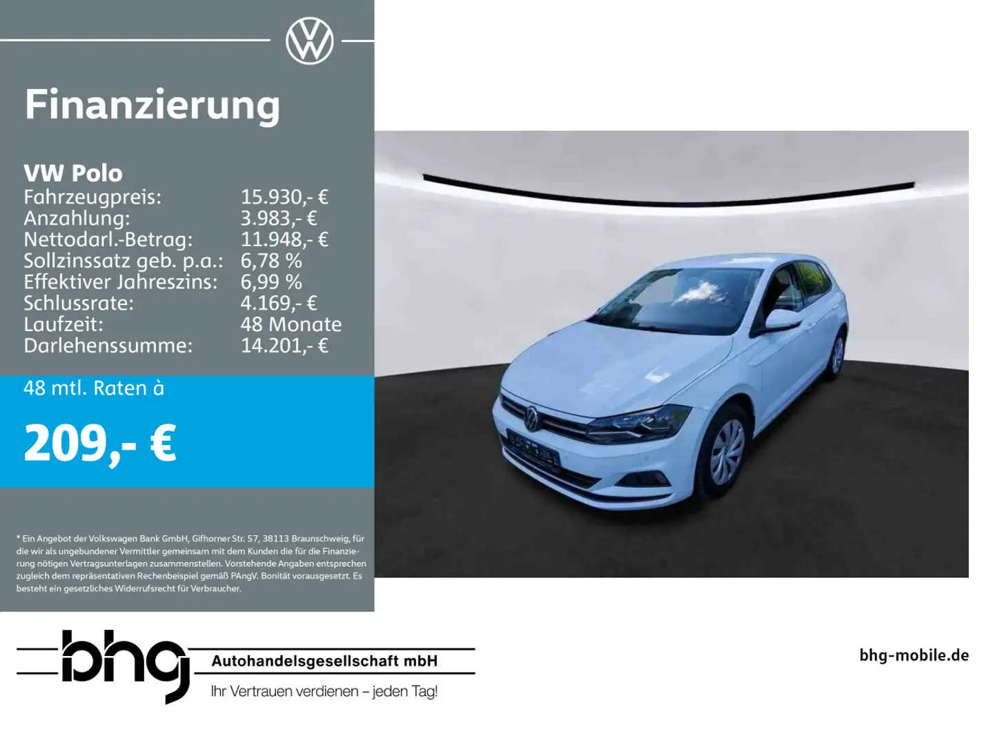 Volkswagen Polo 1.0 Comfortline Weiß - 1