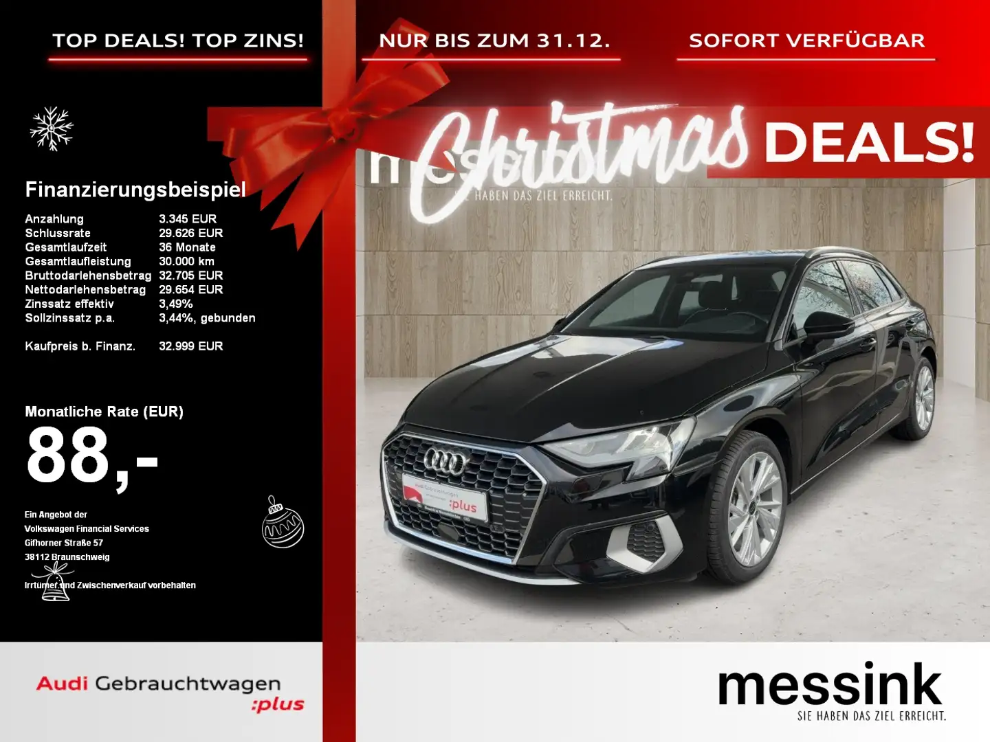 Audi A3 Sportback advanced 35TDI S-tronic *SHZ*Navi*Virtua Schwarz - 1