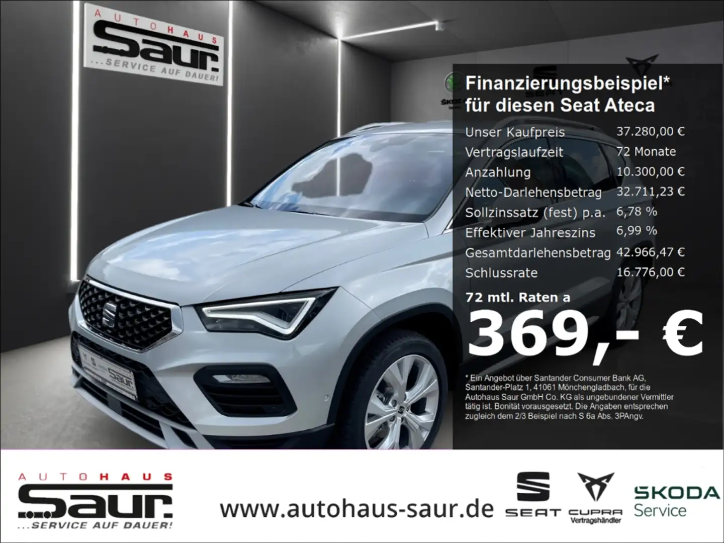 SEAT Ateca Xperience 1.5 TSI DSG AHK BEATS TOP VIEW KAMERA NA Silber - 1