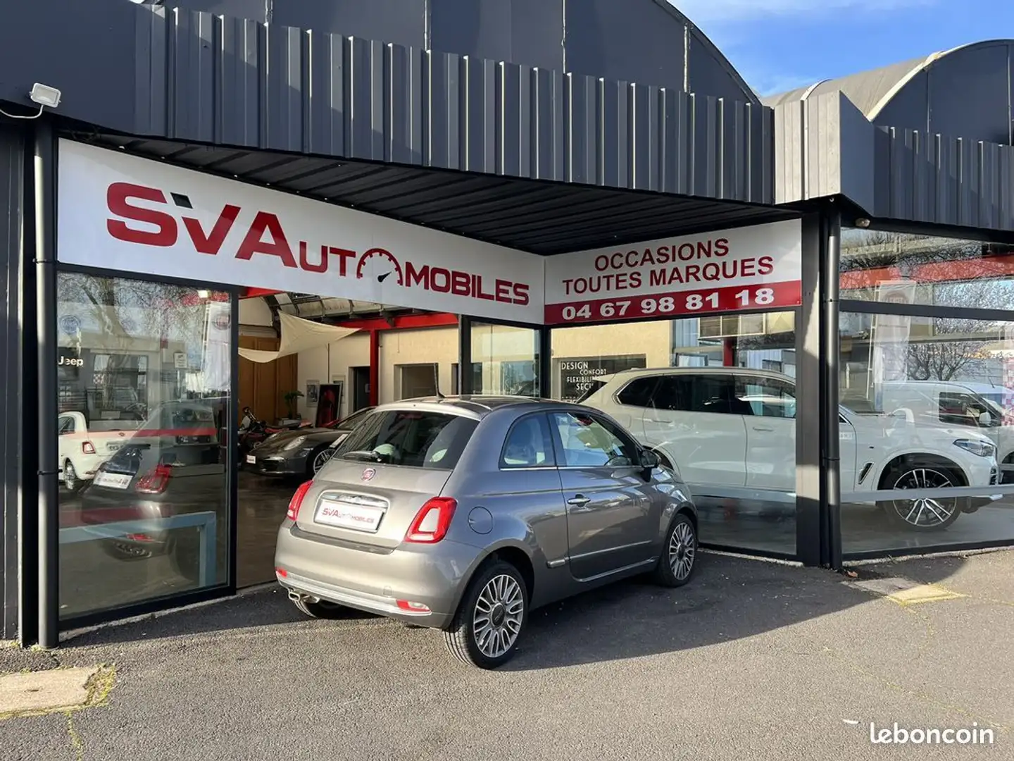 Fiat 500 1.2 8v 69ch Lounge Gris - 2