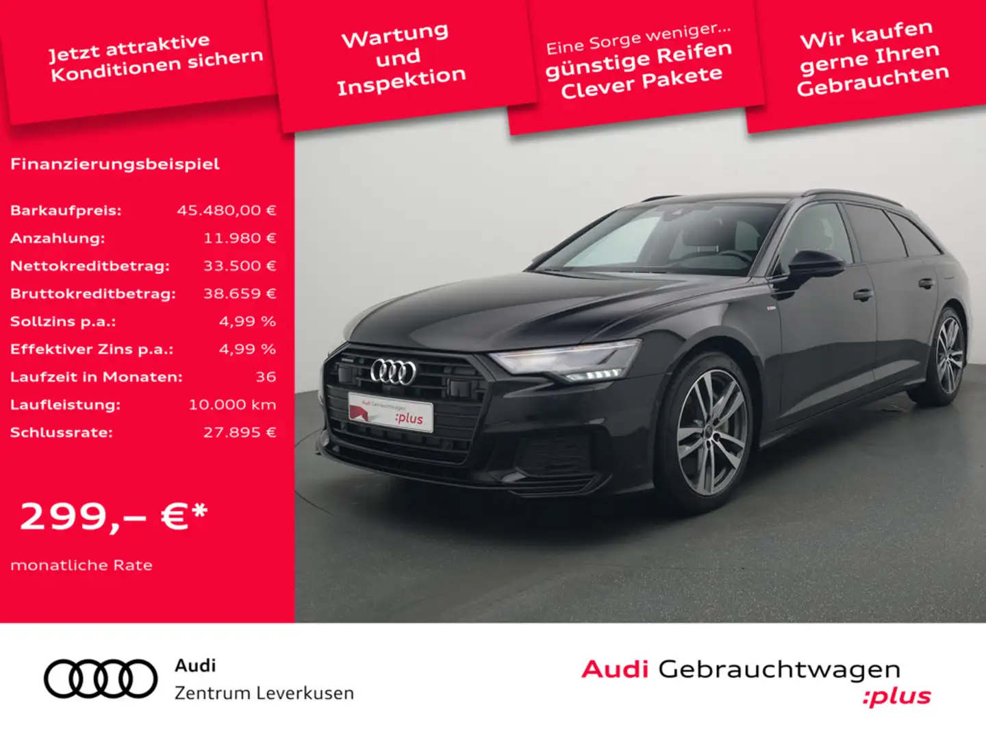 Audi A6 Avant quattro VIRT PANO 360° SITZBELÜFTUNG Schwarz - 1