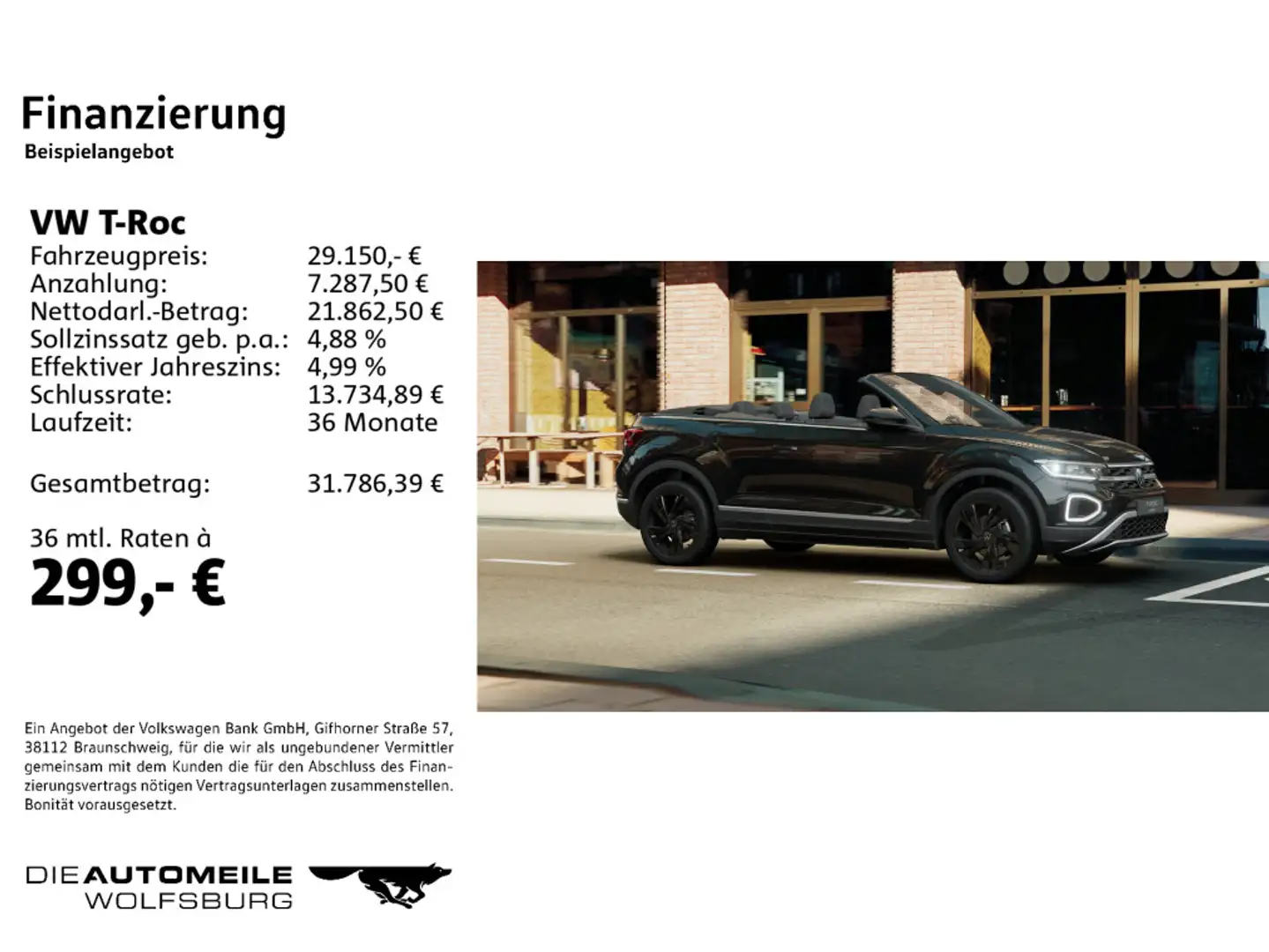 Volkswagen T-Roc Cabrio 1.0 TSI Black Style LED+/Stand/ACC Schwarz - 2