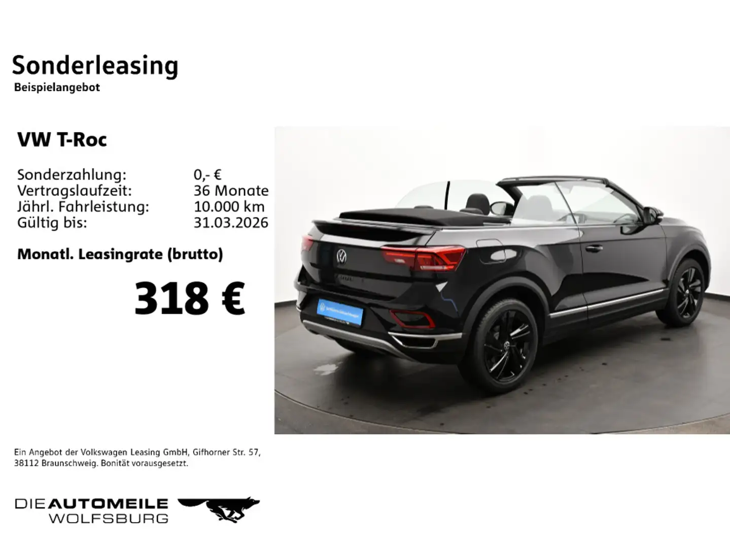 Volkswagen T-Roc Cabrio 1.0 TSI Black Style LED+/Stand/ACC Schwarz - 2
