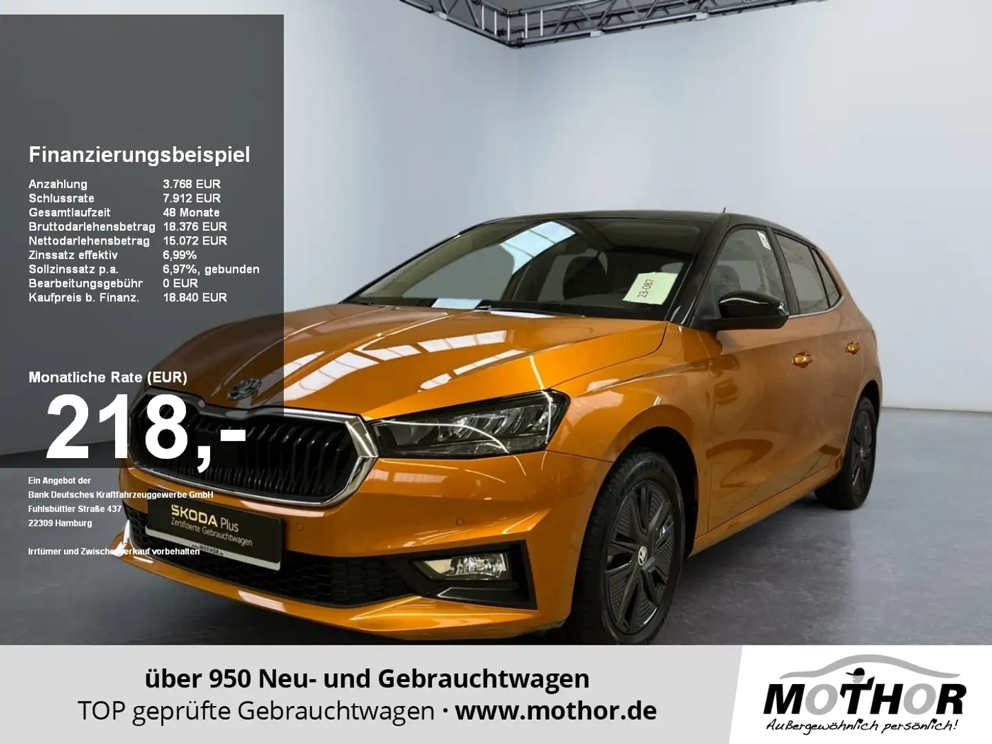 Skoda Fabia Style 1.0 TSI Sitzheizung Klimaautomatik Orange - 1