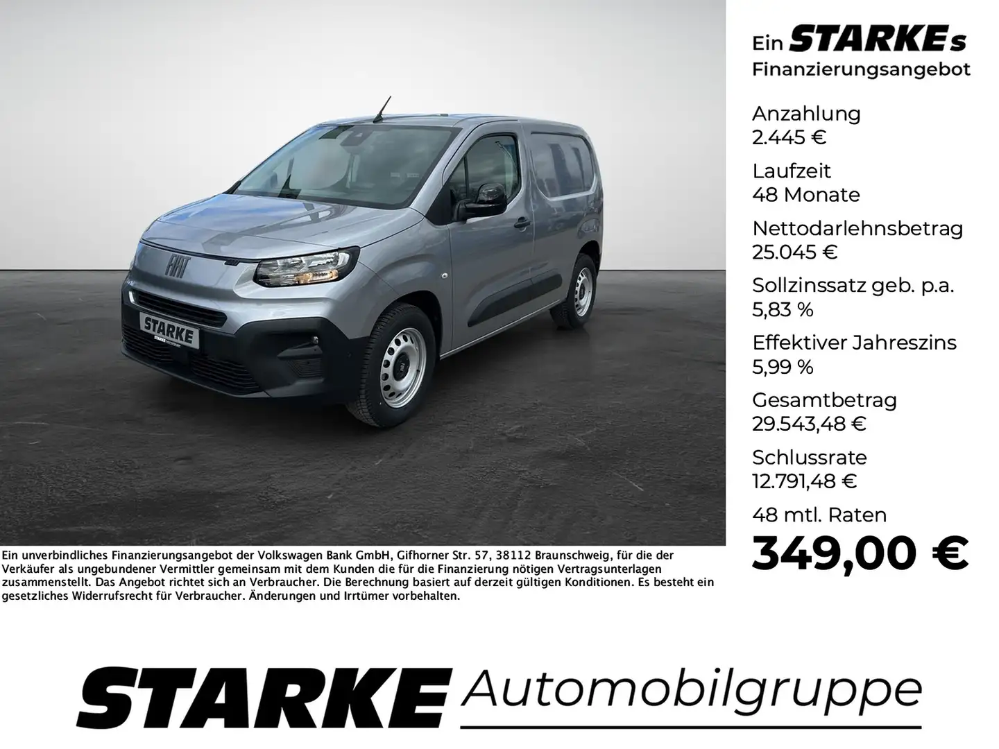 Fiat Doblo 1.5 BlueHDI Serie 2 Kawa L1 Heavy Grau - 1