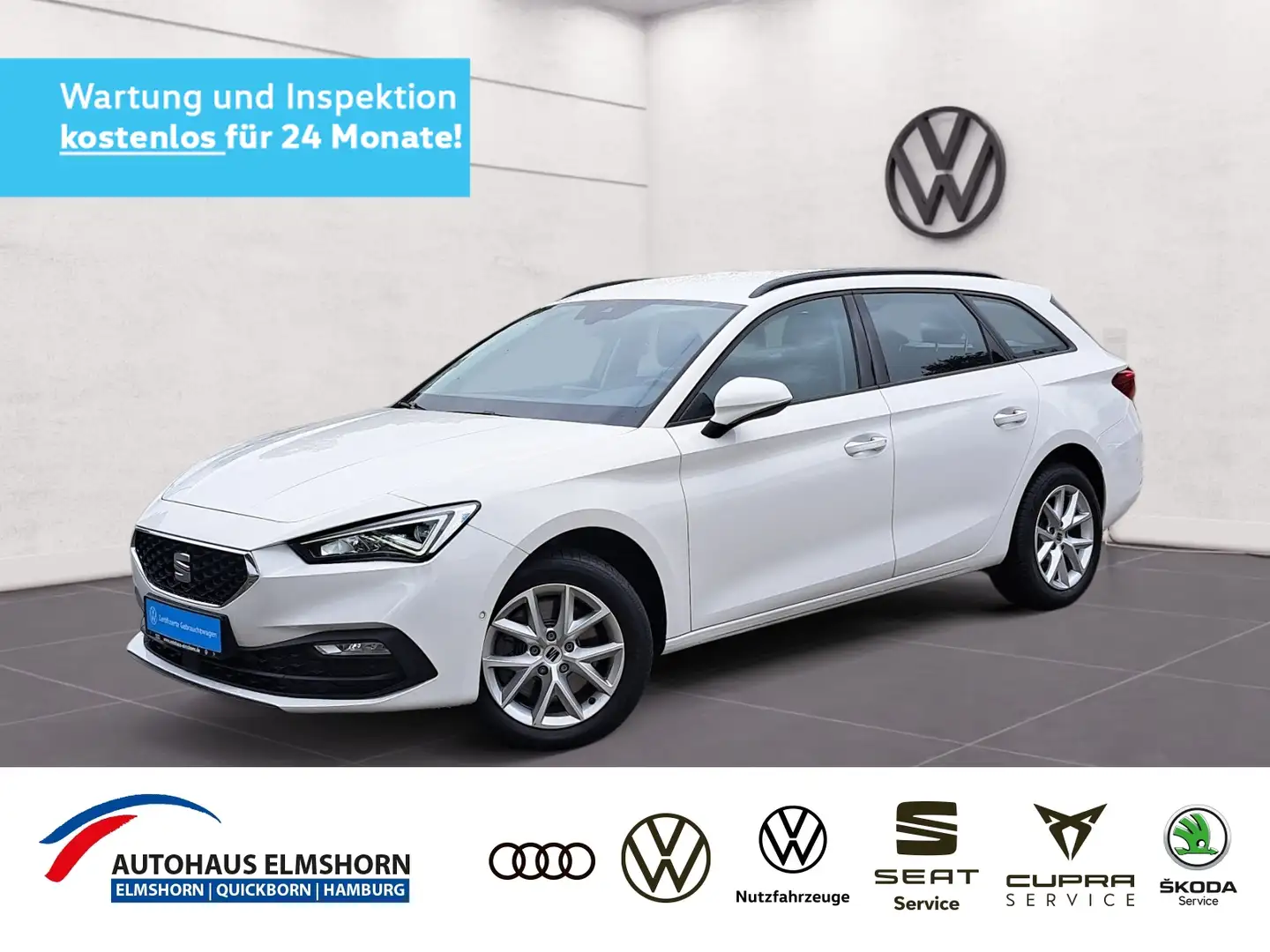 SEAT Leon Sportstourer Style 2.0 TDI DSG NAV KAM LED PDC GR Weiß - 1