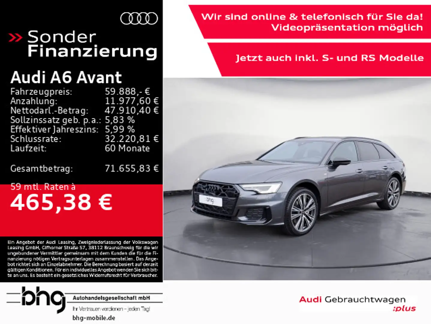 Audi A6 S line 45 TDI quattro S tronic Grau - 1