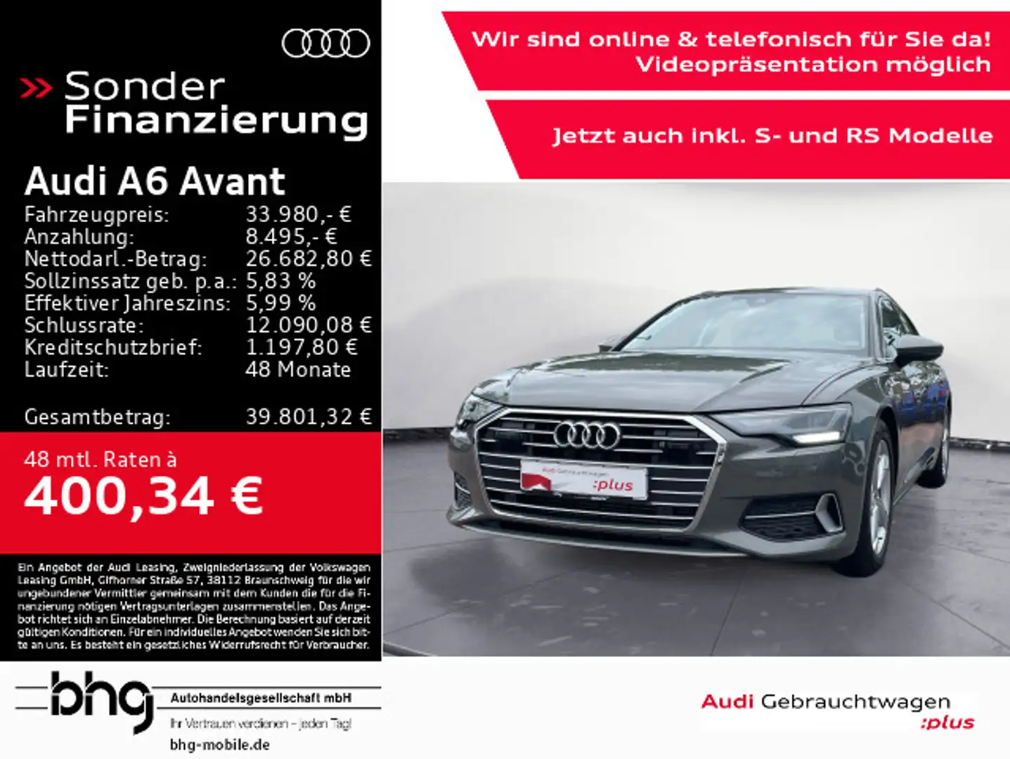 Audi A6 45 TFSI sport LED/AHK/Head-up/Assist/uv Grigio - 1