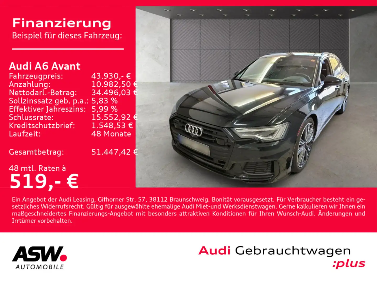 Audi A6 S line 55TFSI e quattro NAVI MATRIX B&O Schwarz - 1