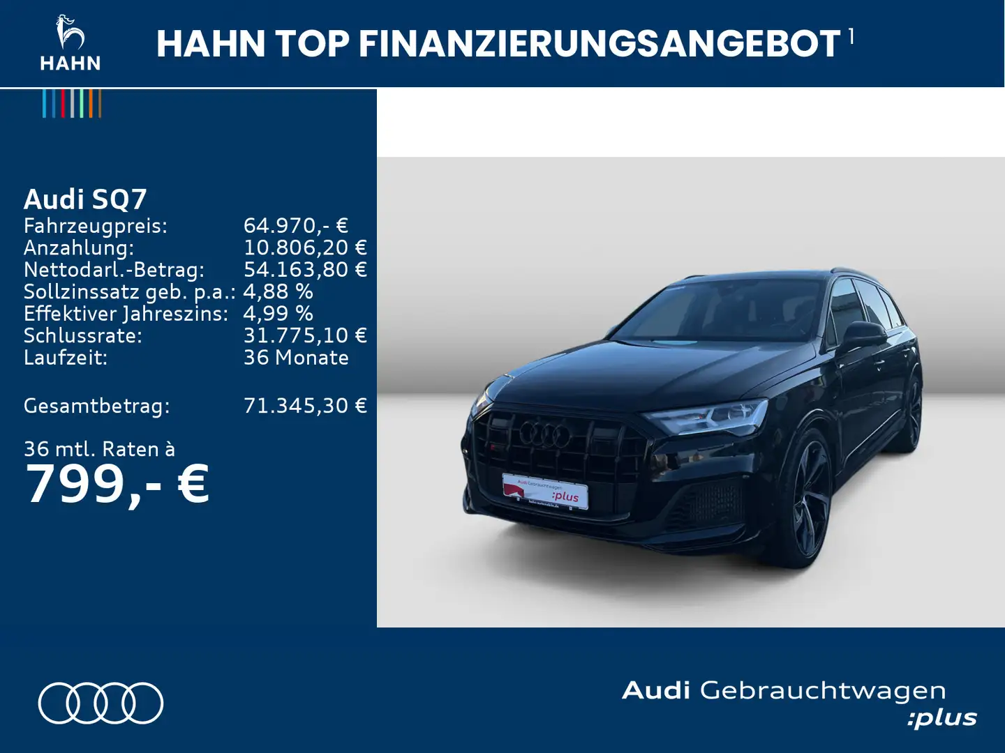 Audi SQ7 competition plus TFSI quattro S-trc Standh H Noir - 2