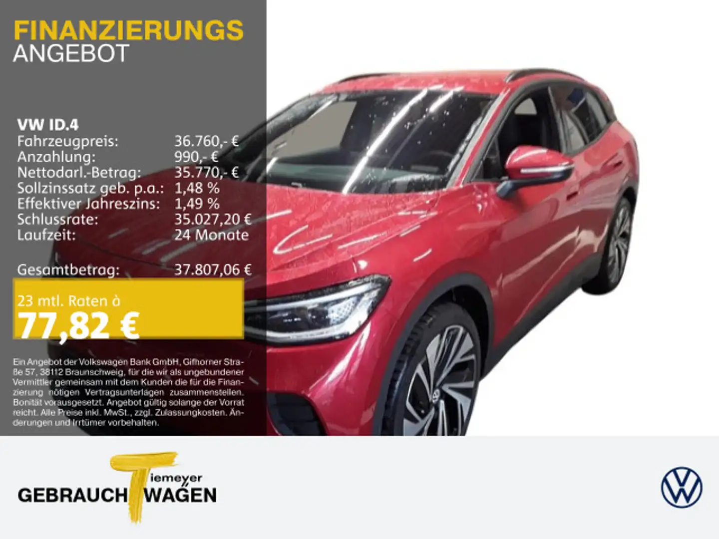 Volkswagen ID.4 PRO LM21 AHK IQ.LIGHT WÄRMEP. Rot - 1