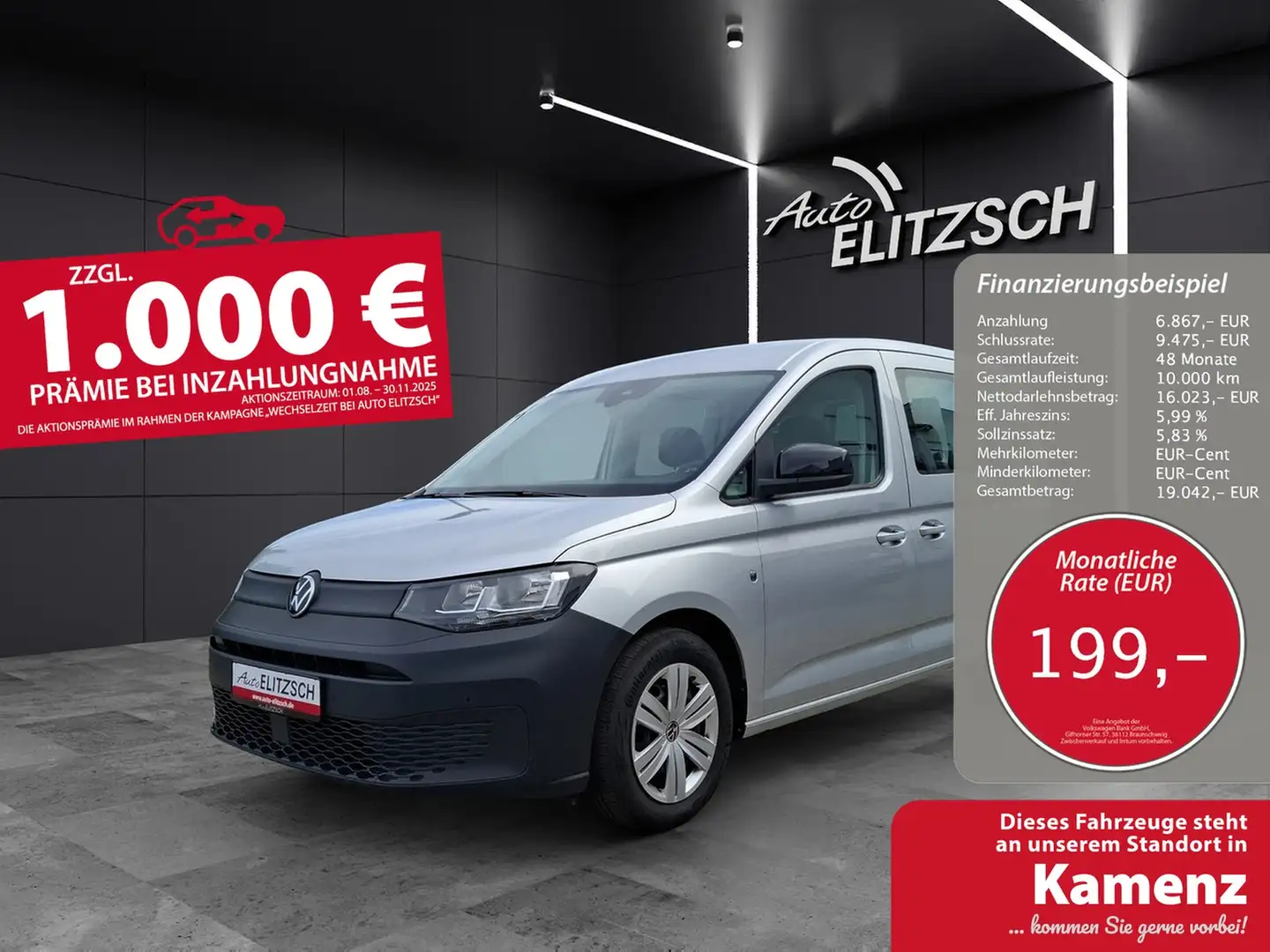 Volkswagen Caddy Kombi TDI Basis Navi Klima DAB ACC PDC SH Silber - 1