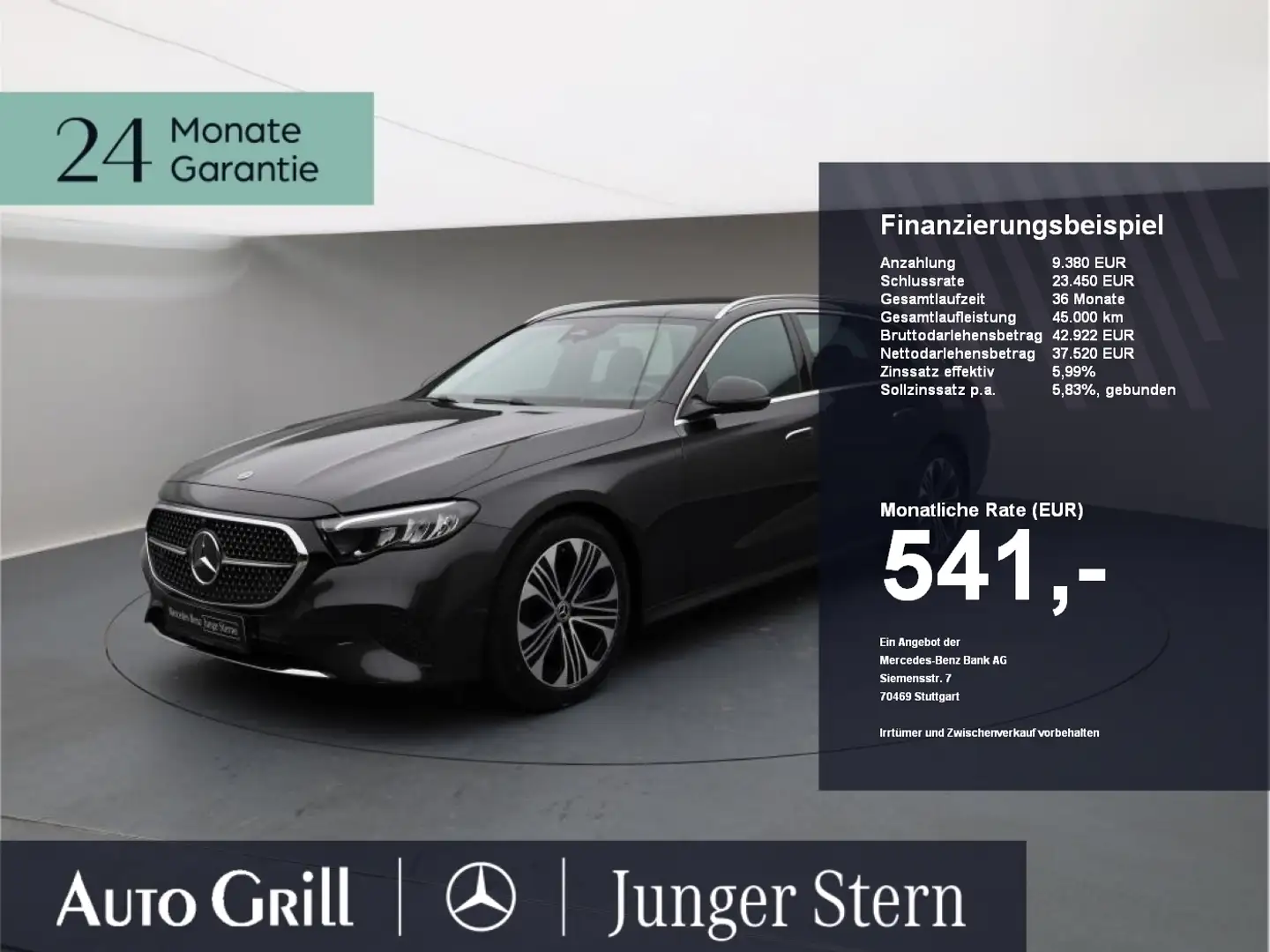 Mercedes-Benz E 220 T d Avantgarde Pano Distronic AHK KeyGO Grijs - 1