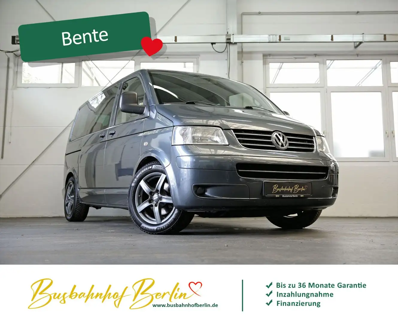 Volkswagen T5 Multivan 1.9 TDI Sportfahrwerk Klima AHK 2.Hd Grijs - 2