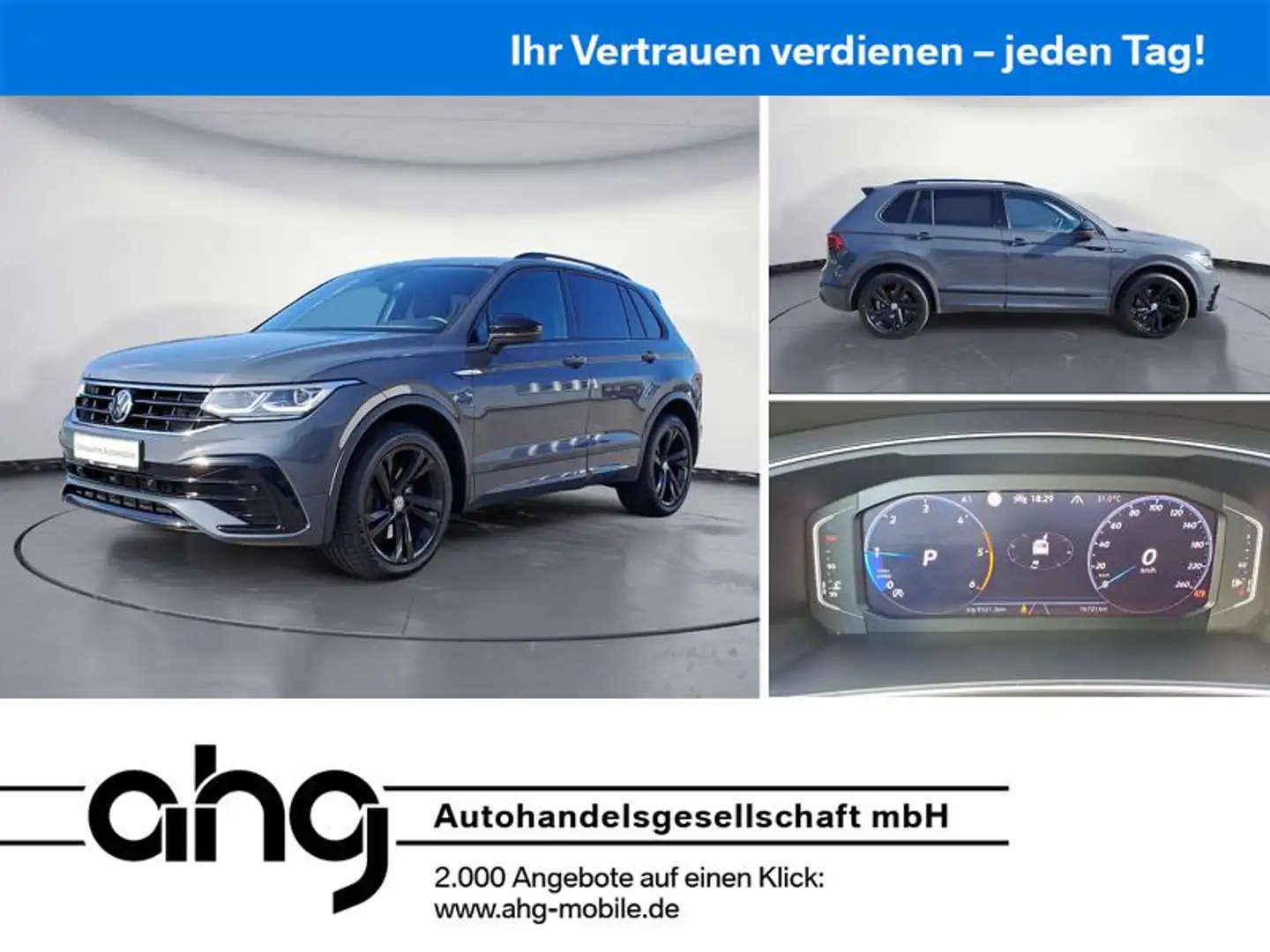 Volkswagen Tiguan VW Tiguan 2.0 TDI AHK R-Line Grijs - 1