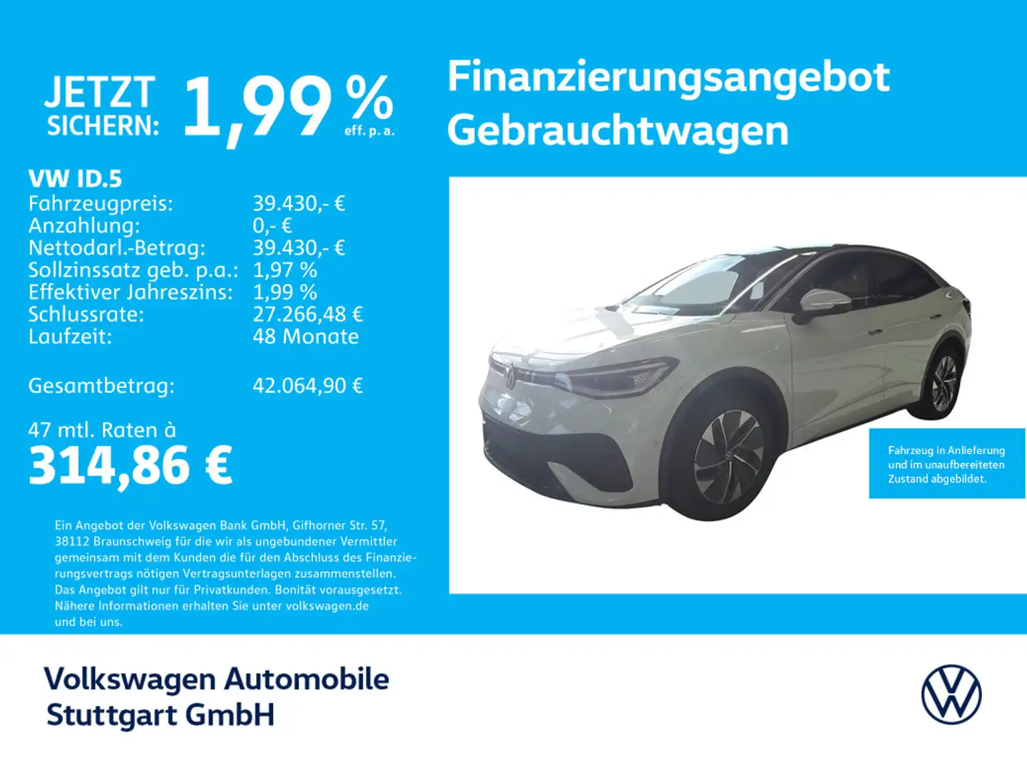 Volkswagen ID.5 Pro Navi Kamera ACC Stdhzg LED SHZ Weiß - 1