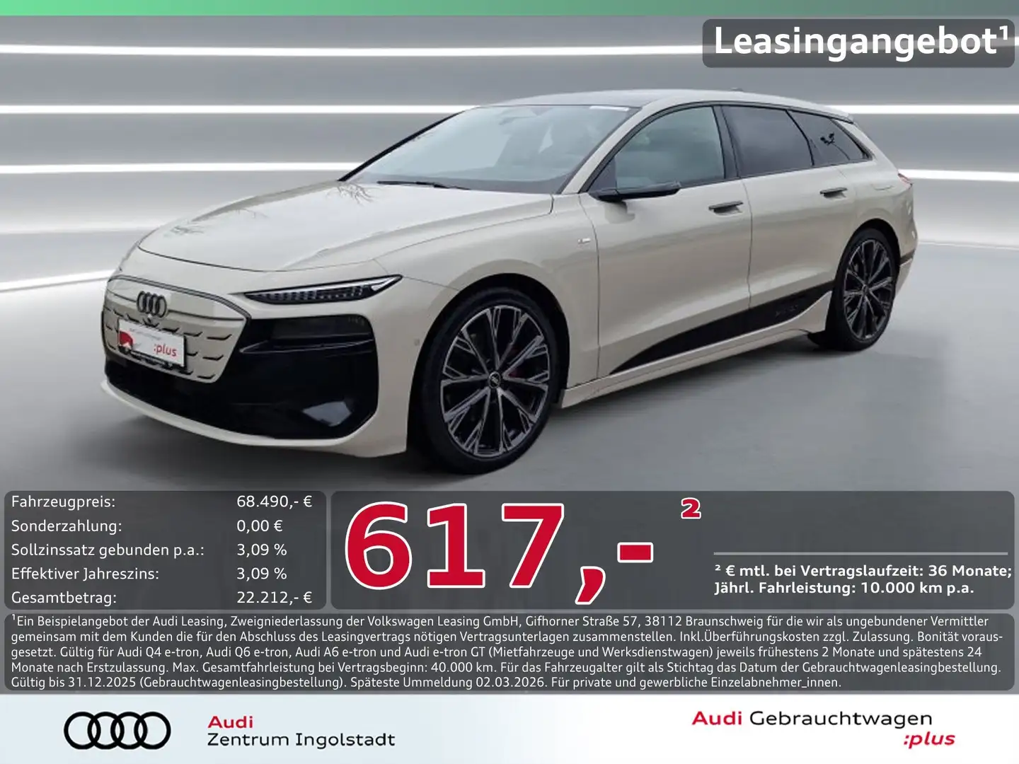 Audi A6 e-tron A6 Avant e-tron S line edition one Tech-pro Pano Beige - 1