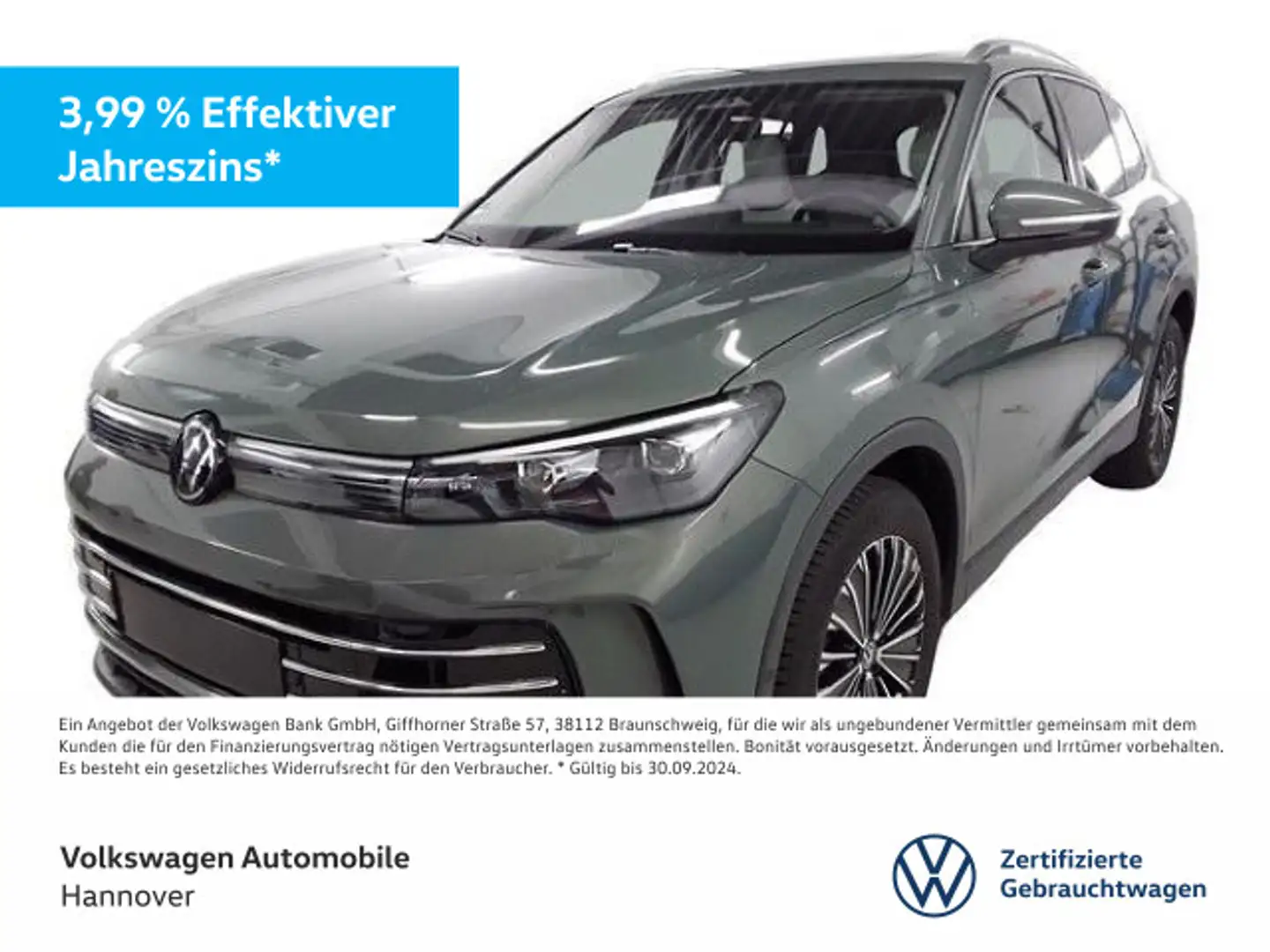 Volkswagen Tiguan 2.0 TDI DSG Elegance Navi AHK LED ACC Dig Grün - 1