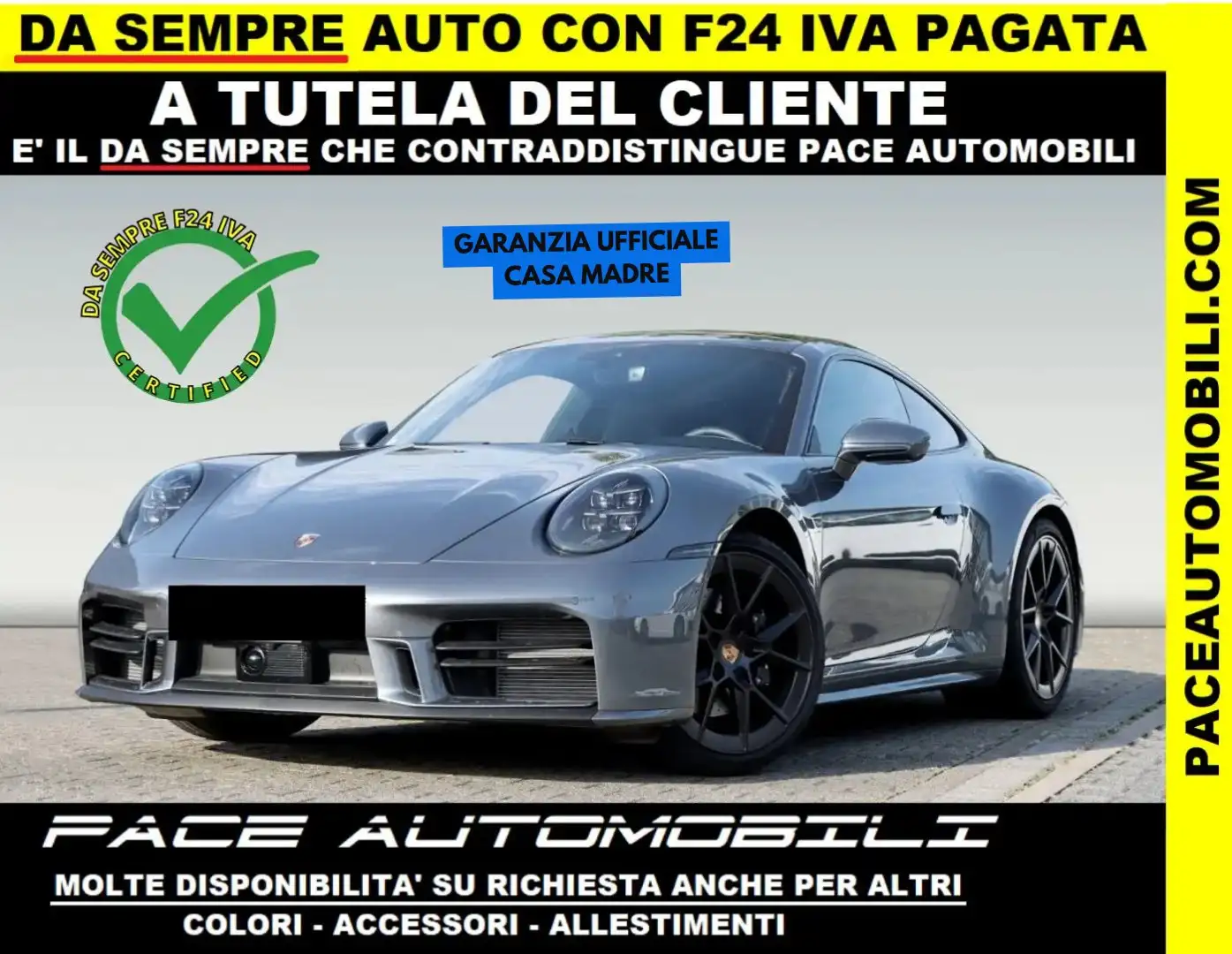 Porsche 911 992.2 NEW MY 2025 TETTO SPORT CHRONO NAVI PDC ACC Grigio - 1