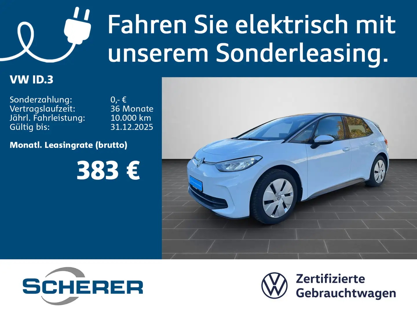 Volkswagen ID.3 Pro 150 kW NAVI SHZ ACC RFK LED DAB Weiß - 1