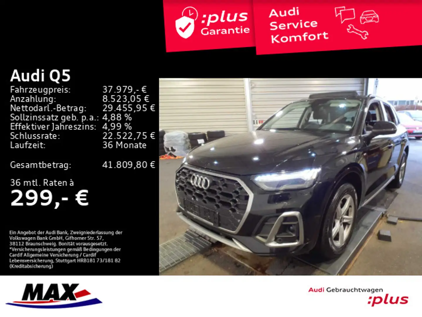 Audi Q5 40 TDI QUATT S LINE MATRIX+PANO+AHK+MMI NAVI+ Schwarz - 1