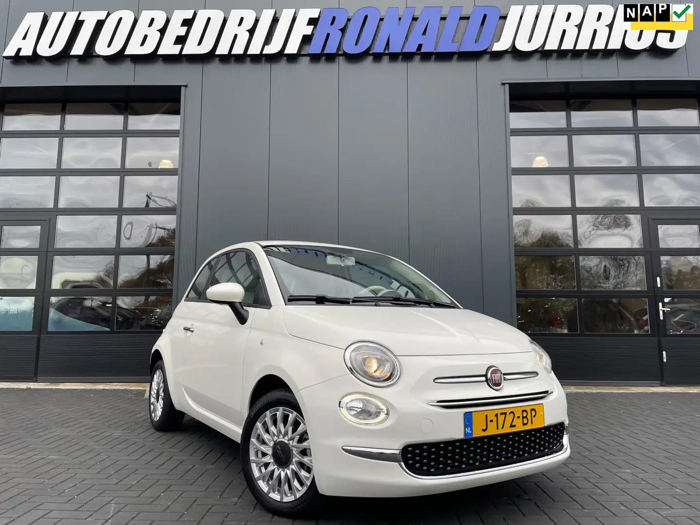 Fiat 500 1.0 Hybrid Lounge NL.Auto/26Dkm/Cruise-control/Nav Weiß - 1