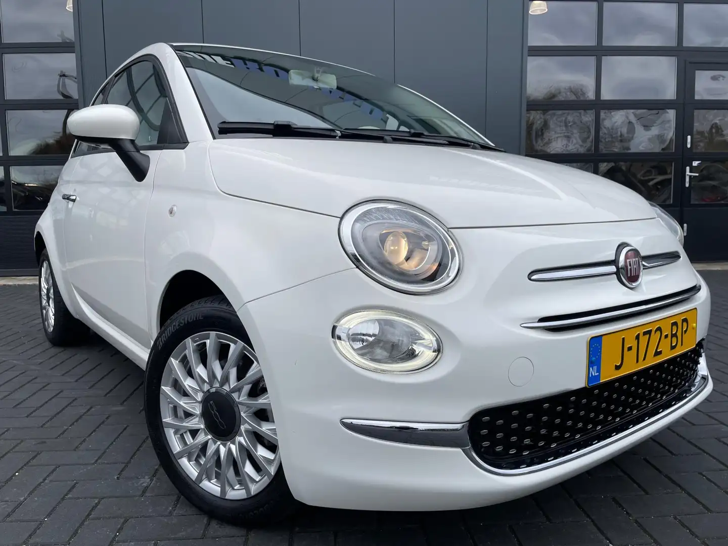 Fiat 500 1.0 Hybrid Lounge NL.Auto/26Dkm/Cruise-control/Nav Weiß - 2