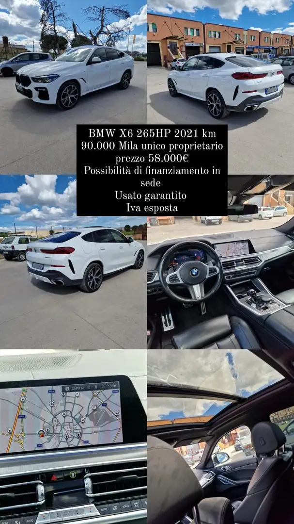 BMW X6 xdrive30d Msport auto Bianco - 1