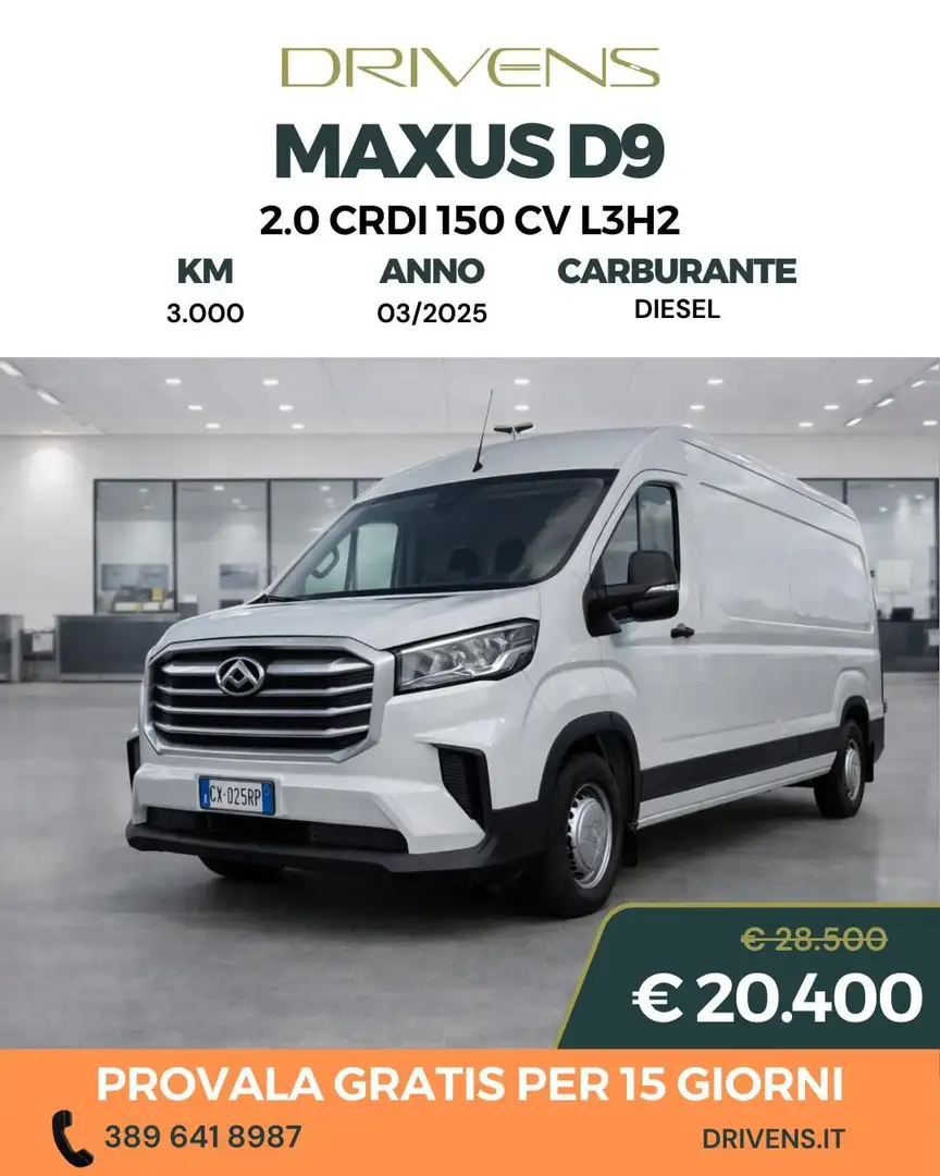Maxus Deliver 9 Deliver9 2.0 CRDI 150CV FWD PL-TM Furgone Blanc - 1