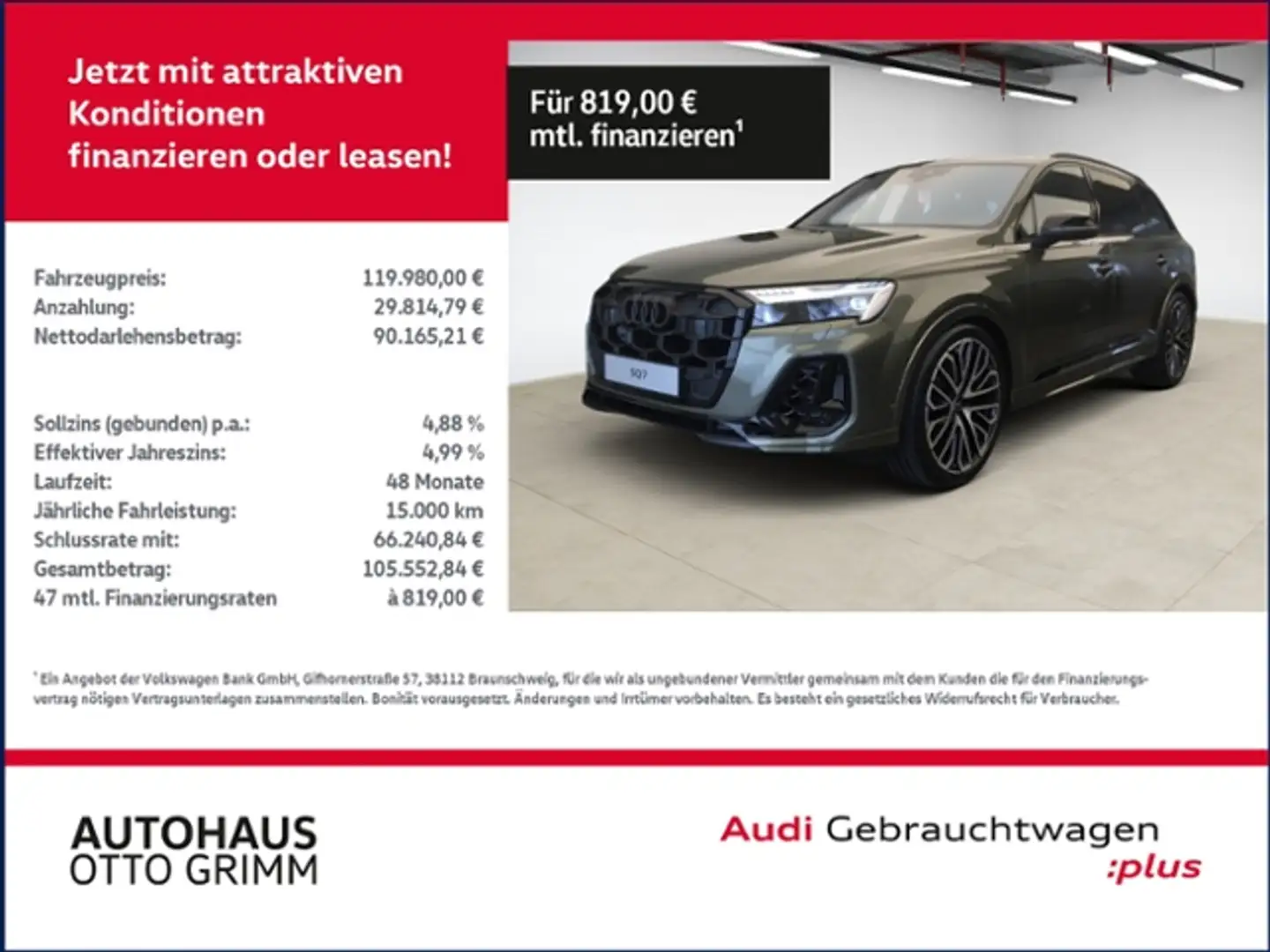 Audi SQ7 4.0 TFSI quattro B & O Matrix Grün - 1
