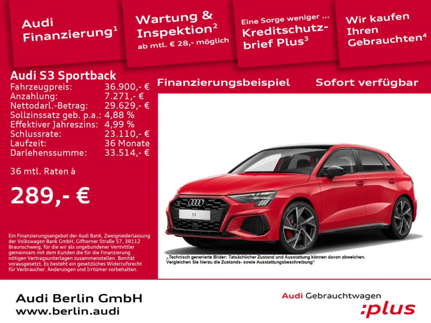 Audi S3 2.0 TFSI qu.S tr. RFK HUD PANO NAVI Rot - 1