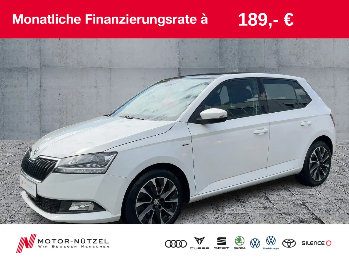 Skoda Fabia 1.0 TSI DRIVE LED+ACC+PANO+APP+SHZ+2xPDC Weiß - 1
