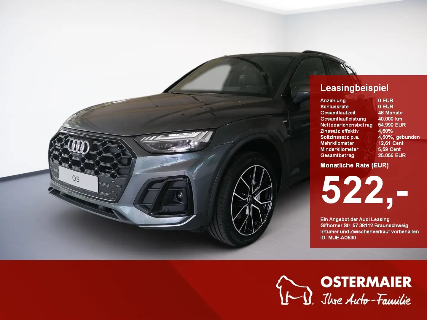 Audi Q5 S line business 40TFSI 204PS quattro S tronic NAVI Grau - 1