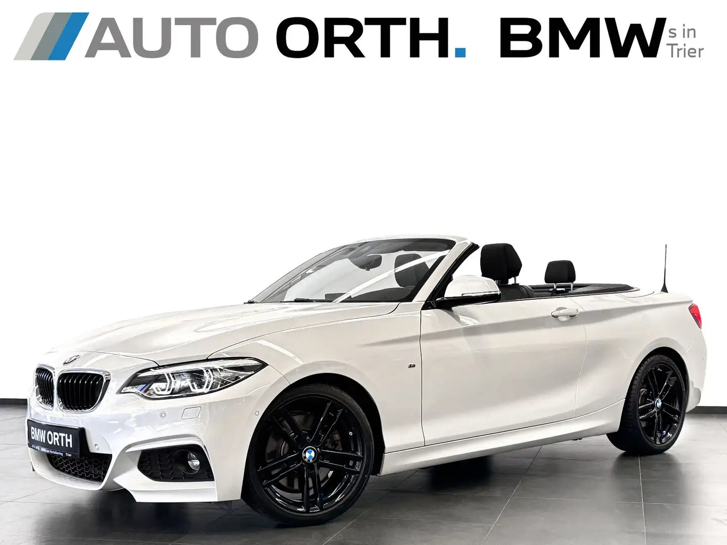 BMW 230 i Cabrio AUT M-SPORT LEDER NAVI-P CAM AHK 18" Weiß - 1