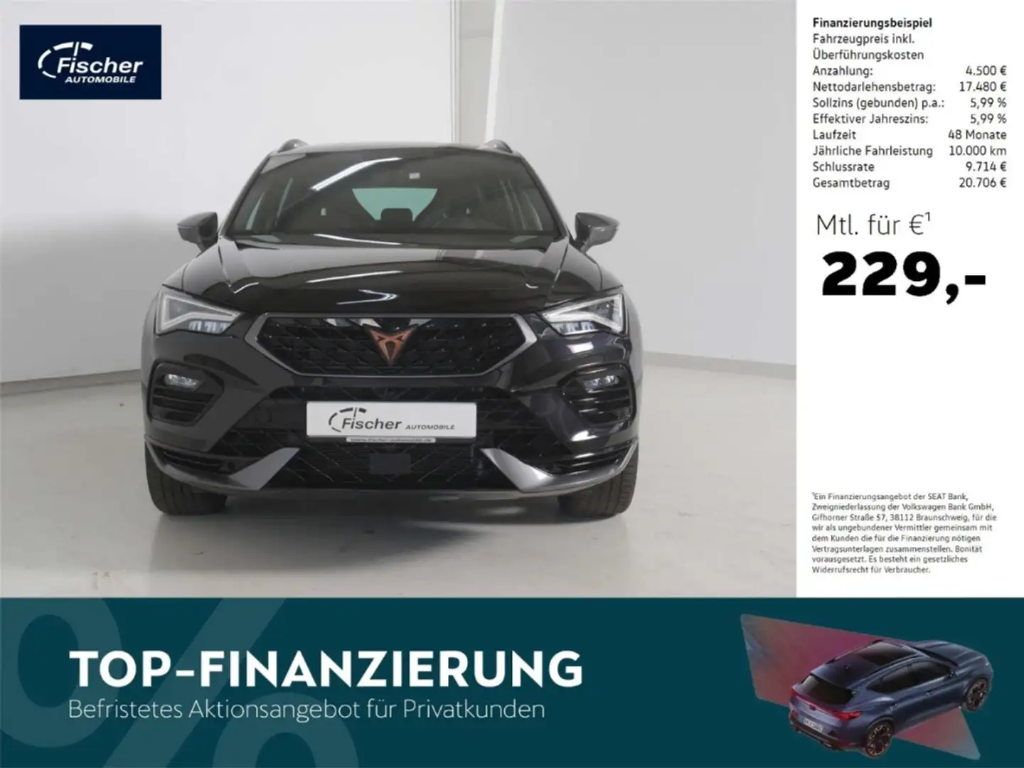 CUPRA Ateca 2.0 TSI DSG 4Dr. VZ AHK/Memory/el. Klappe Schwarz - 1
