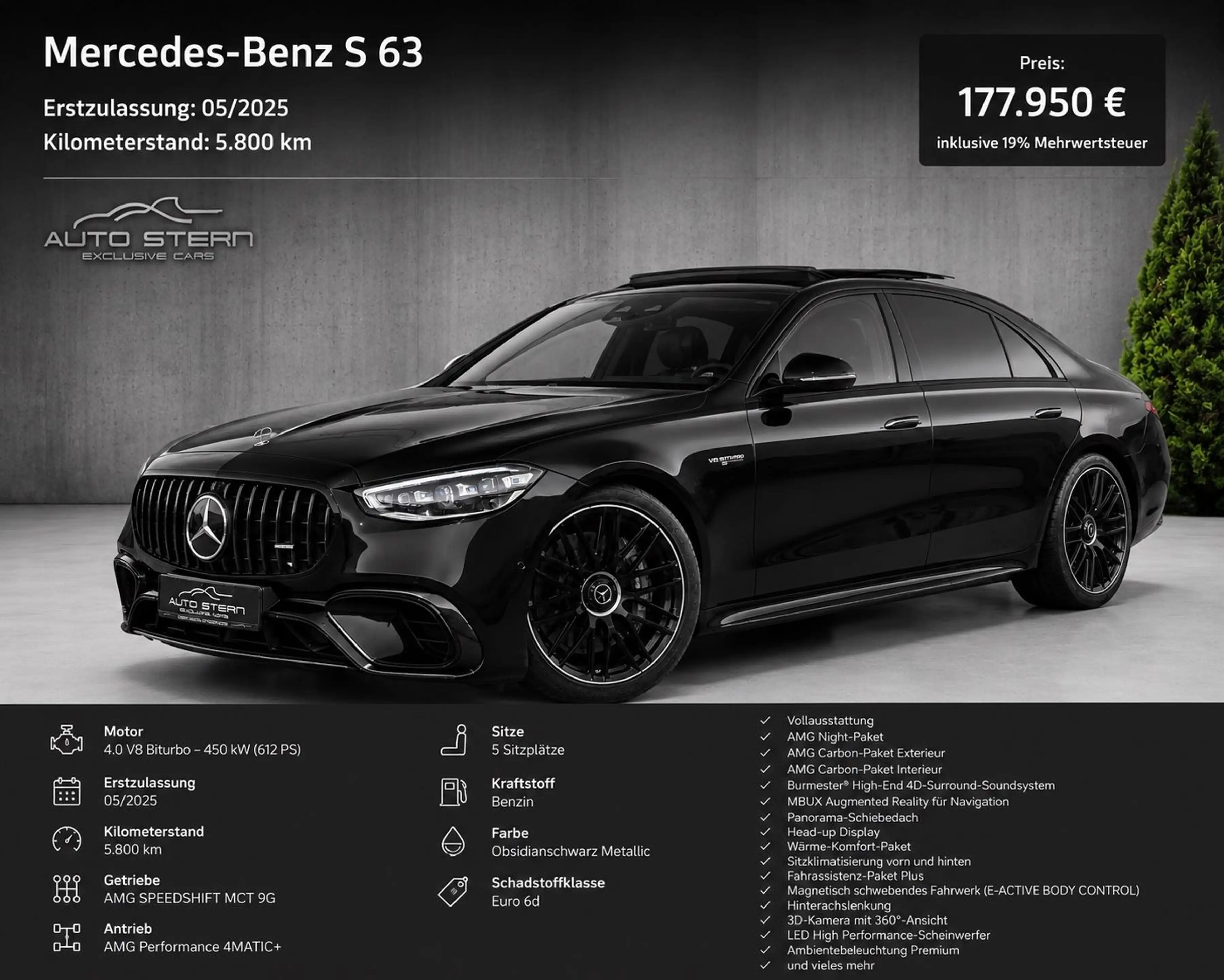 Mercedes-Benz S 63 AMG e 4Matic+ Long "VOLLAUSSTATTUNG"