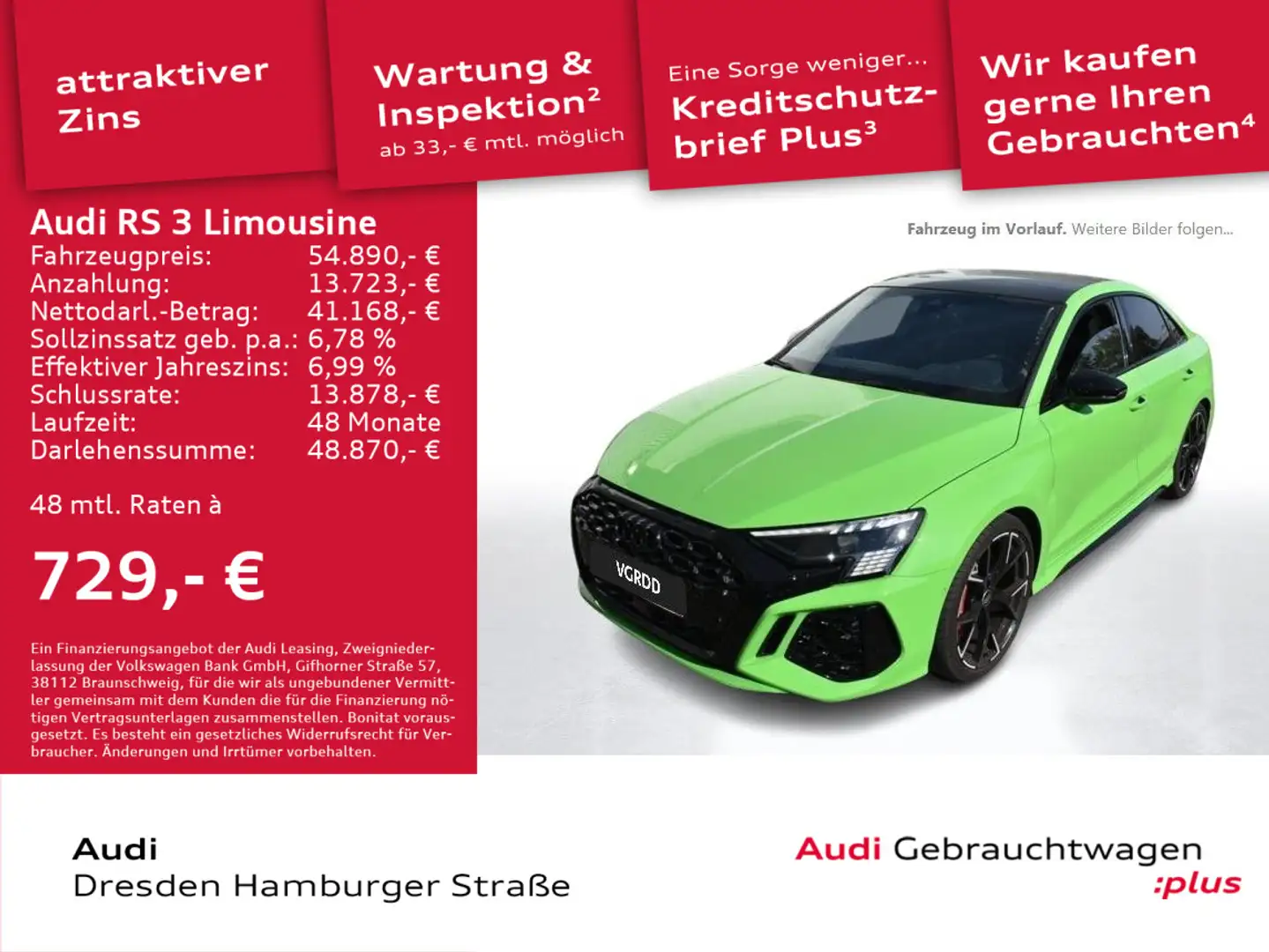 Audi RS3 S tronic Optik Pano Matrix Grün - 1