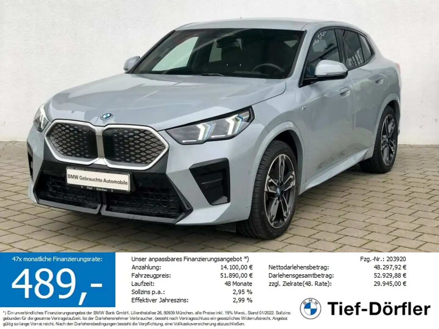 BMW iX2 xDrive30 M Sport HUD/LED+/h/360/AKUS/A-SITZ Grau - 1