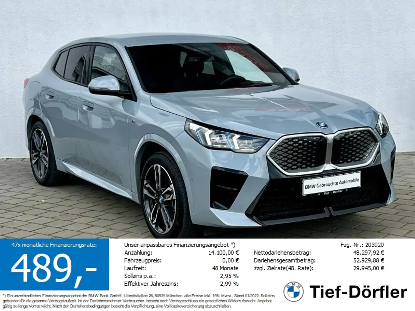 BMW iX2 xDrive30 M Sport HUD/LED+/h/360/AKUS/A-SITZ Grau - 1