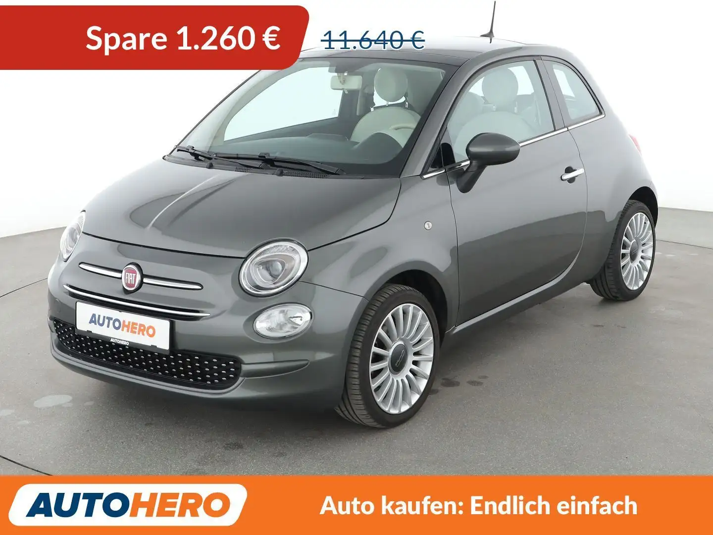 Fiat 500 1.2 Lounge*NAVI*TEMPO*PDC*KLIMA*GARANTIE* Grau - 1
